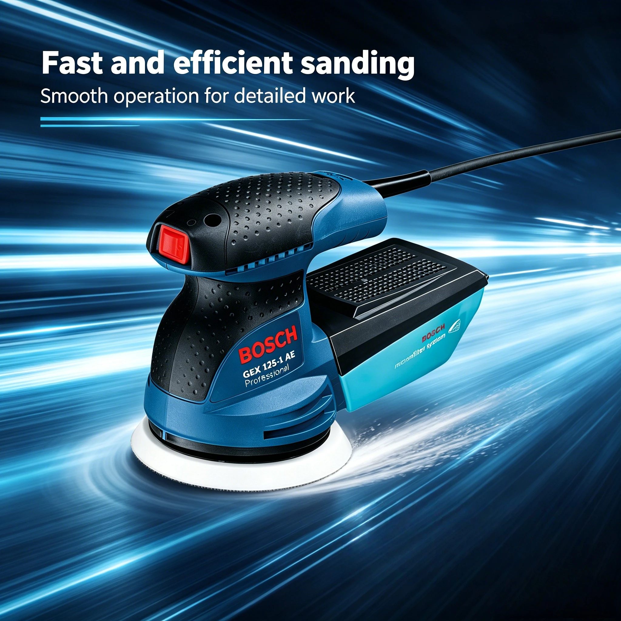 Power Tools Grinder - BOSCH GEX 125-1AE Eccentric Sanding Machine,