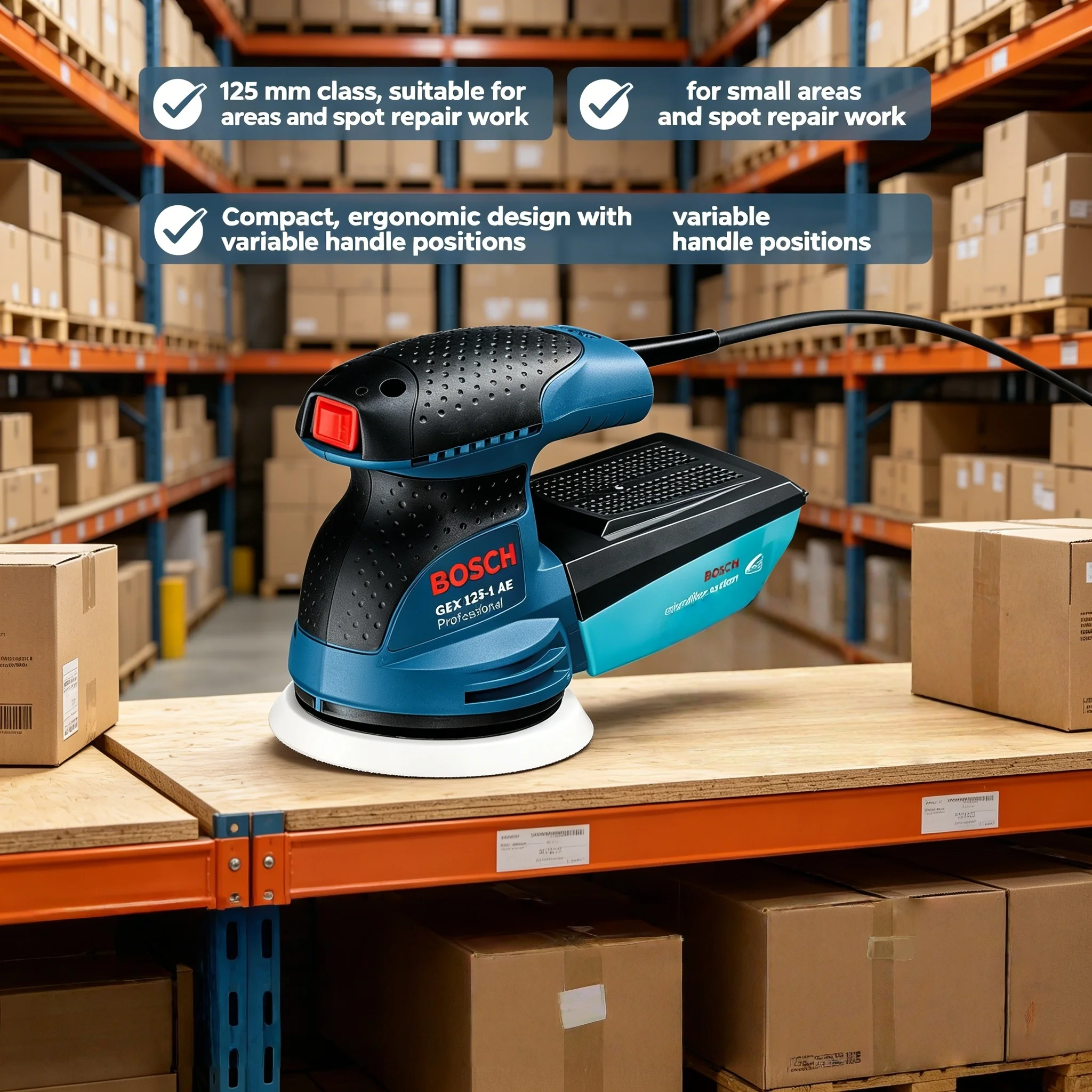 BOSCH GEX 125-1AE 220V Random  - огляд і ціна Power Tools Grinder