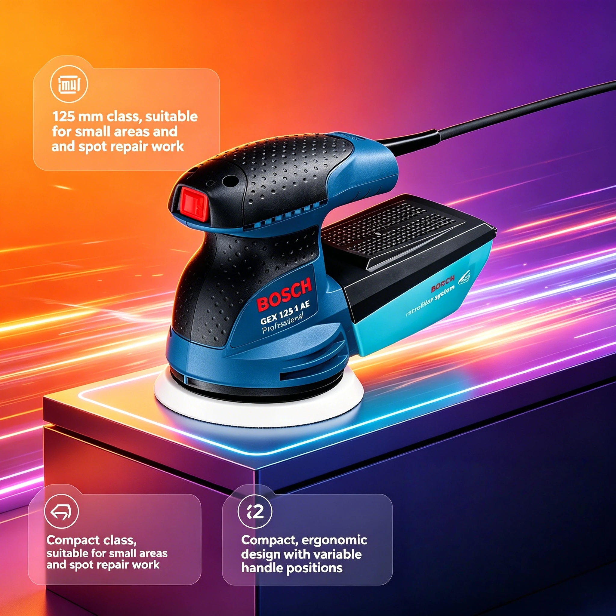 BOSCH GEX 125-1AE 220V Random  - огляд і ціна Power Tools Grinder