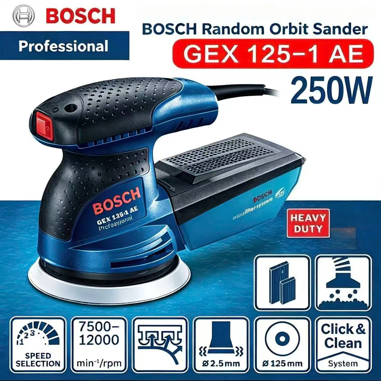 BOSCH GEX 125-1AE 220V Random  - огляд і ціна Power Tools Grinder